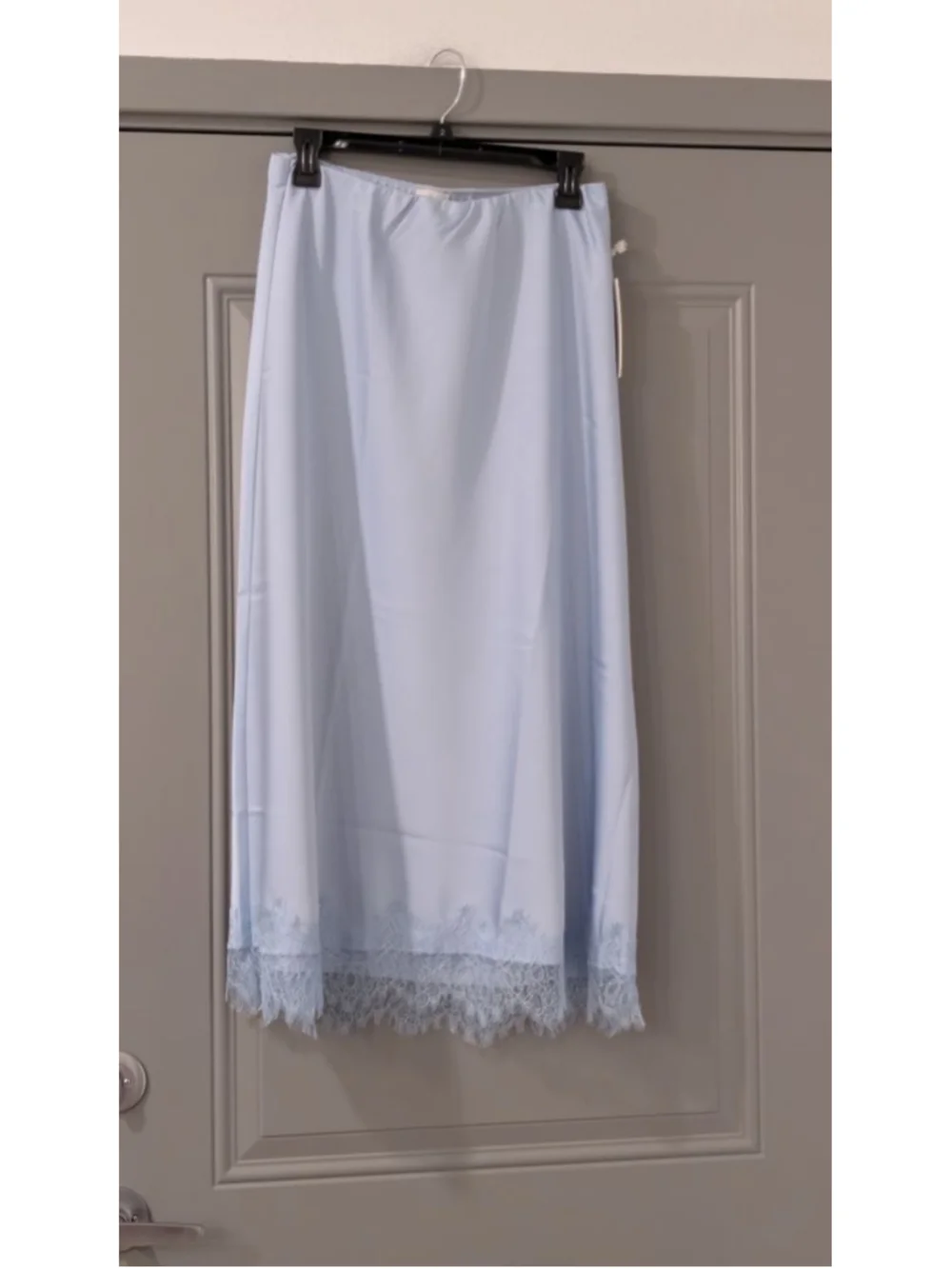Women's Joie Light Blue Lace Trim Midi Skirt M - Picture 1 of 7
